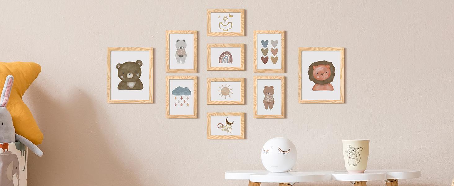 10 Pack Picture Frames Collage Wall Decor for Mounting or Tabletop Display, Photo Gallery Frame Set for Family, Multi Sizes Including 8x10, 5x7, 4x6, Black