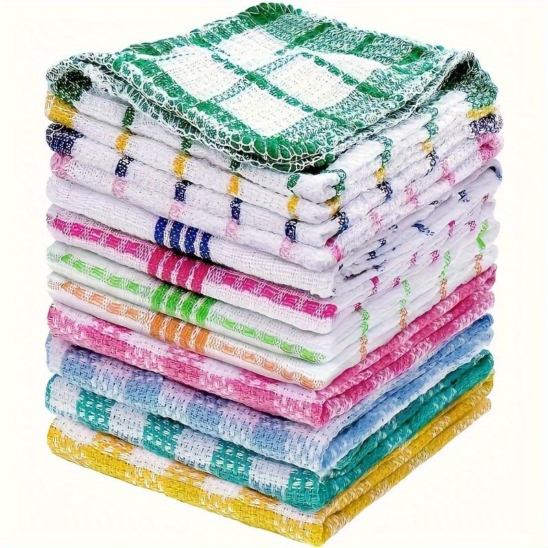12pcs Of Rags, Cleaning Cloths, Kitchen Towels, Fast Drying, Strong Water Absorption, Only Hand Wash Rags to Clean And Dry Cleaning Tools Bohemian Floral Kitchen Towels Set