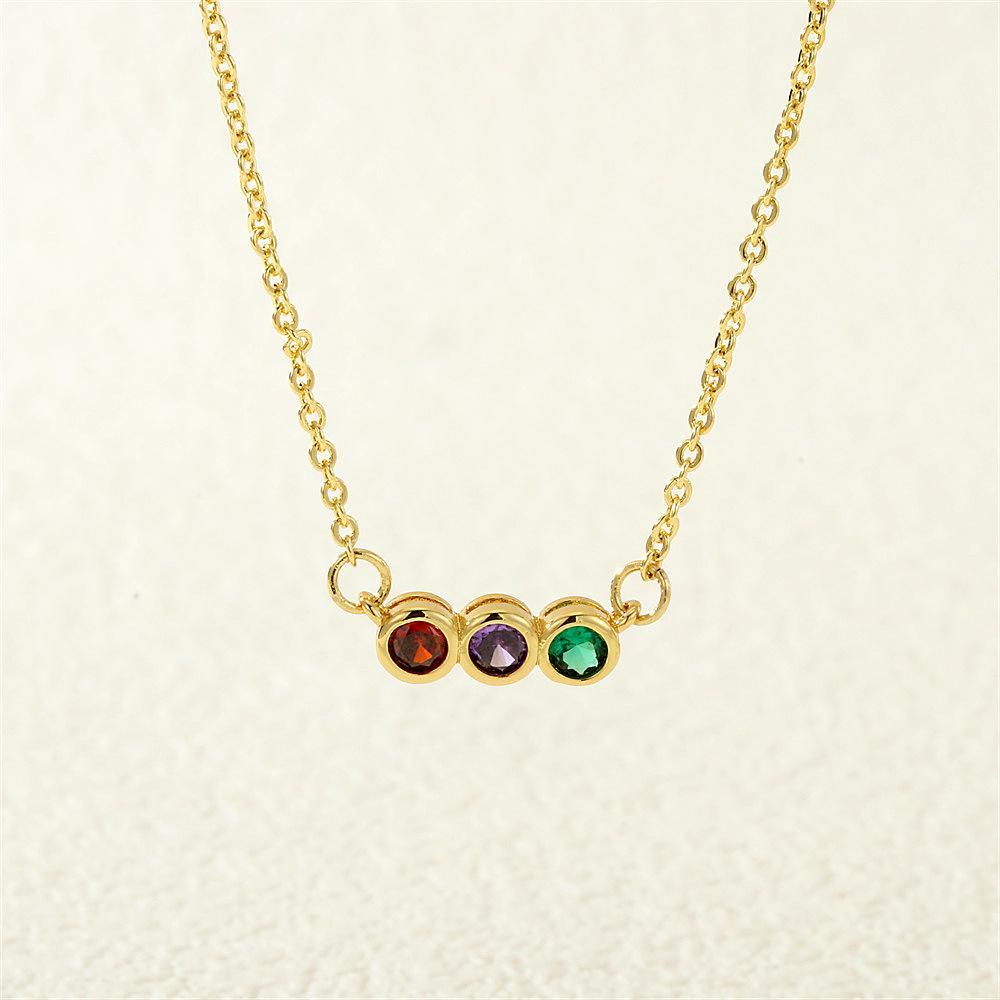 Women’s Birthstone Necklace – Delicate Gold Plated Bar Pendant with Multiple Vibrant Birthstones, Fashion Layering Jewelry for Work, Parties or Travel, Thoughtful Gift Idea for Mom, Grandma, Girlfriend or Wife on Christmas, Valentine’s Day or Birthday
