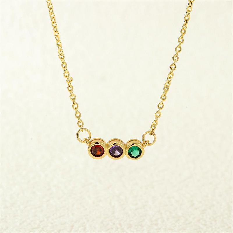 Women’s Birthstone Necklace – Delicate Gold Plated Bar Pendant with Multiple Vibrant Birthstones, Fashion Layering Jewelry for Work, Parties or Travel, Thoughtful Gift Idea for Mom, Grandma, Girlfriend or Wife on Christmas, Valentine’s Day or Birthday