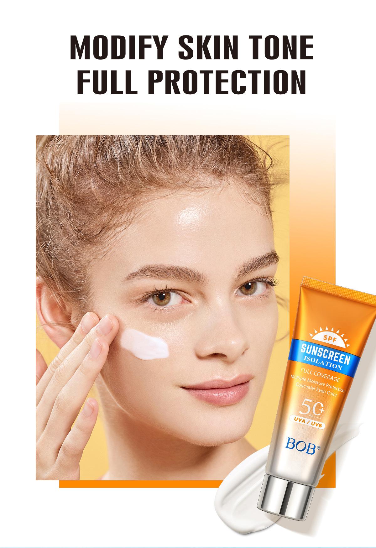 Specialized Bob isolation sunscreen, refreshing and moisturizing, non-greasy, facial concealer, brightening, softening, skin care BB cream