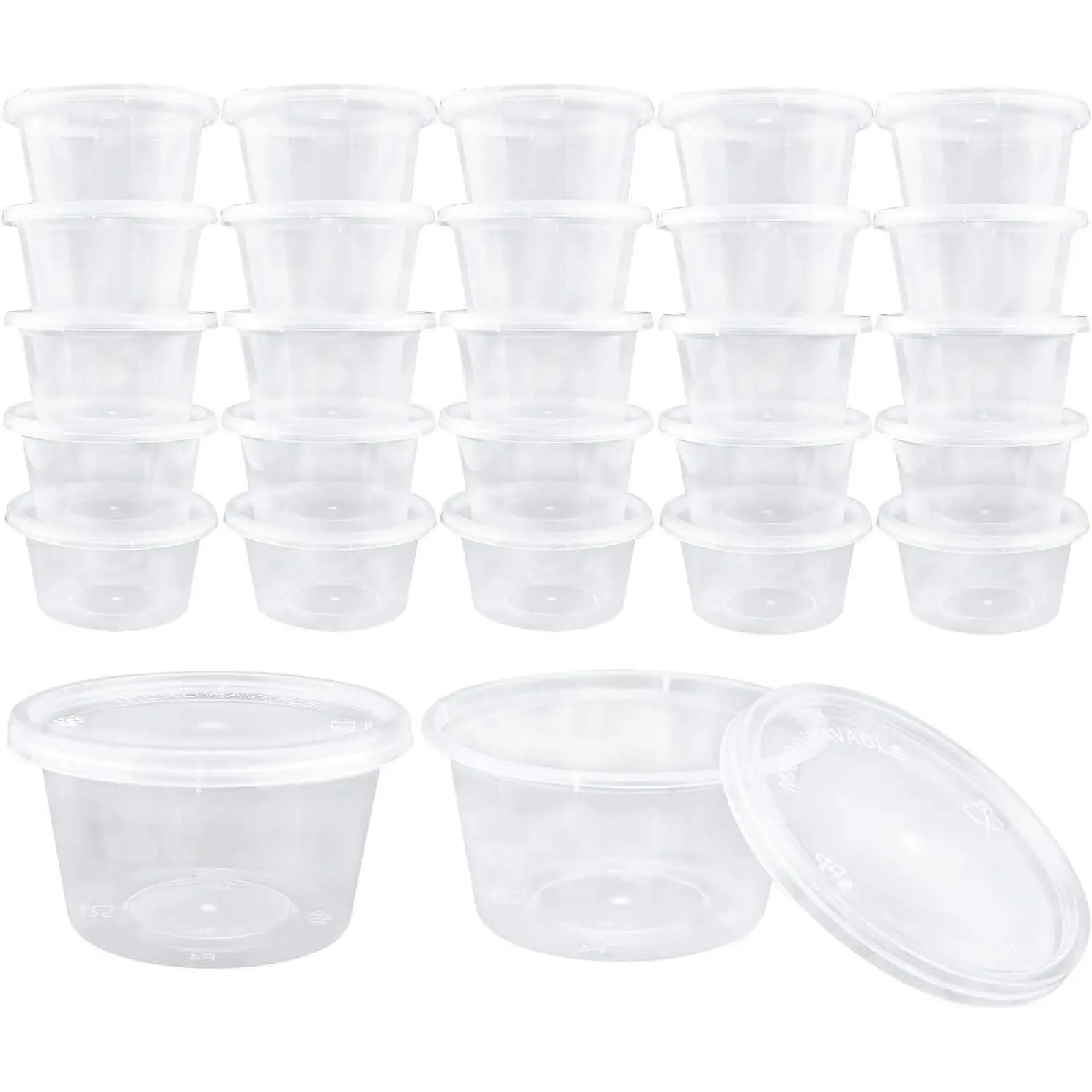 40 Pack 4Oz  Containers with , Jello Shot Cups Condiment Containers Plastic Portion Cups with  for Salad Dressing  Storage Containers
