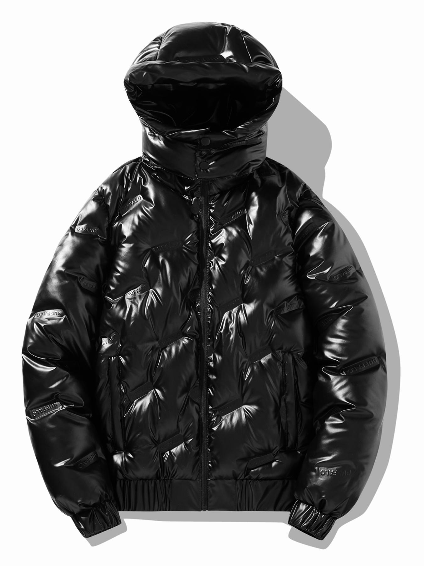 Men's Solid Zip Up Detachable Hood Jacket, Regular Fit Casual Long Sleeve Pocket Zipper Outerwear for Fall & Winter, Men's Clothes for Daily Wear