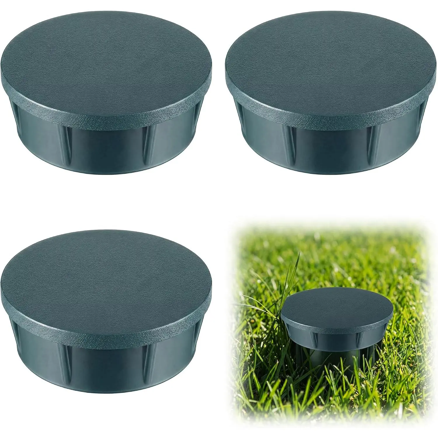 3 Pack Sprinkler  Caps Compatible with Hunter Pro Sprinklers(Green |  Shut Off Cap with Fluoroelastomer Seals Compatible with Hunter Pro,   Cap & O Ring