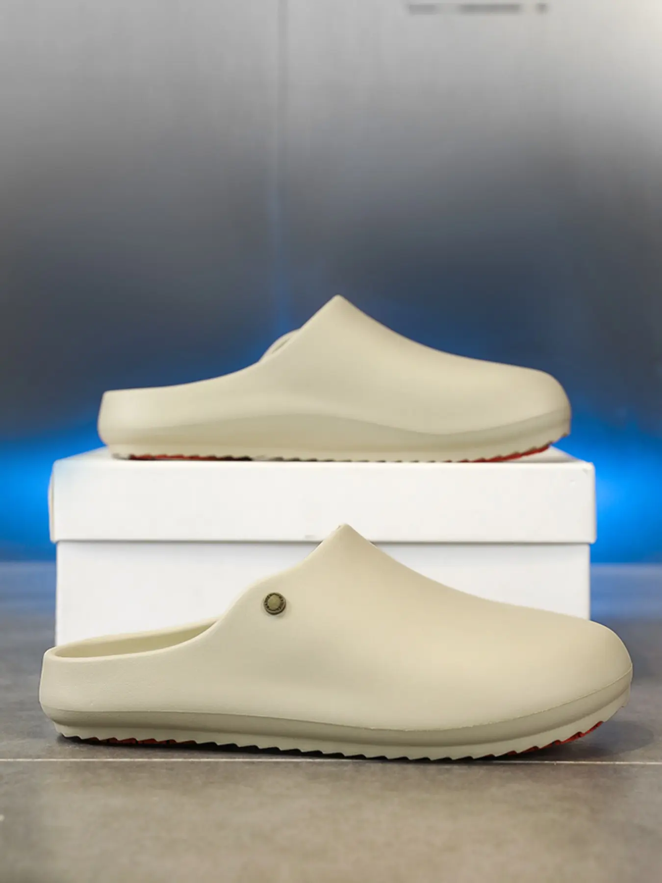 Men's Wide Fit Eva Sandals, Waterproof Anti-Slip Slip-On Shoes, Thick Sole Kitchen Work Boots, Easy Clean, Protective Toe Design, All-Season Fashion, Soft Non Slip, Slipper, Footwear