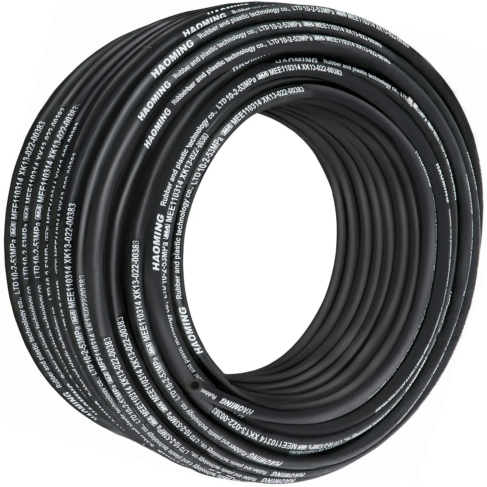VEVOR Hydraulic Hose 328 Feet Rubber Hydraulic Hoses with 2 High-Tensile Steel Wire Braid, Inner Diameter 3/8 Inch, 5000 PSI Max, Bulk Hydraulic Hose -40°F to 250°F, Hydraulic Oil Flexible Hose