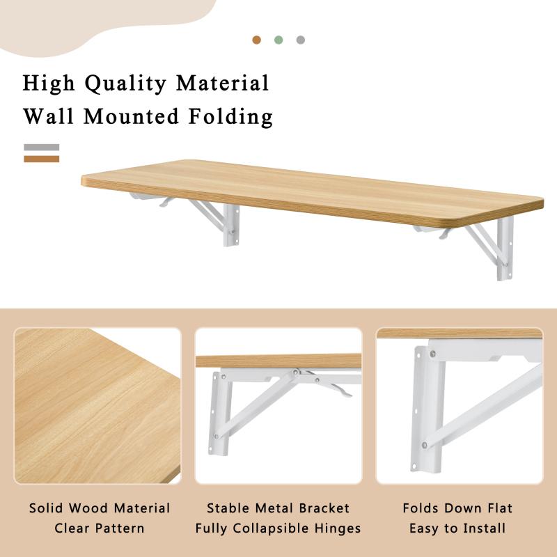 [SOIYELIFE] Laundry Room Folding Table Wall Mounted Folding Table for Small Spaces,Fold Down Desk,Workbench,Addition to Garage & Shed/Office/Laundry Room/Bar/Kitchen & Dining Room,31.5*15.7*6.5 inches.Cool furniture