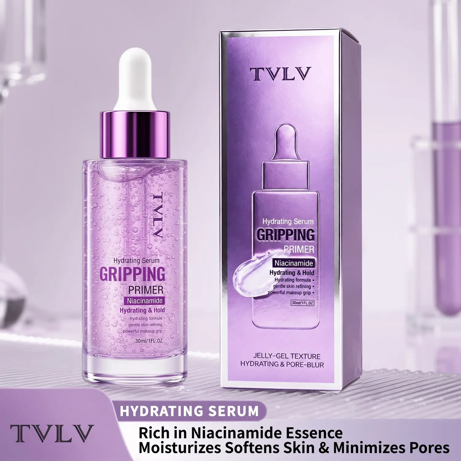Hydrating Essence Primer, Deep Moisturizing Facial Serum, Lightweight Gel-Like Texture, Long-Lasting Wear, Ideal for Daily Use & Travel