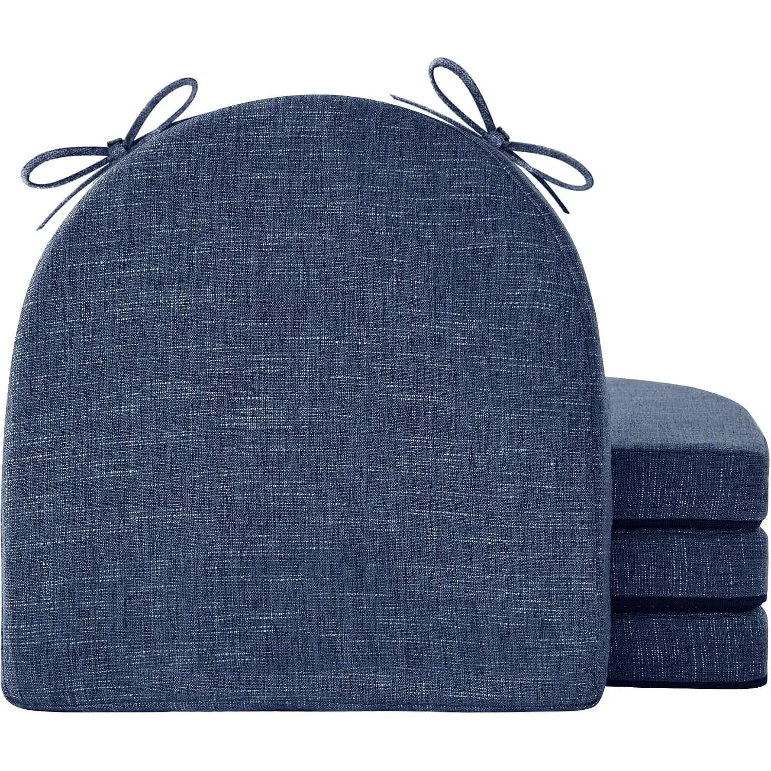 Chair Cushions for Dining Chairs, Kitchen Chair Cushions, 16'' x 16'' x 2'', Non Slip Indoor Seat Cushions, Chair Pads for Dining Chairs with Ties & Removable Cover, Set of 4, Navy