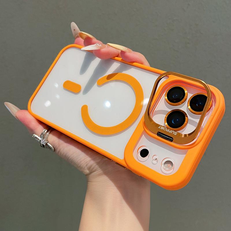 [Free!!Ship!] Mag Safe Clear Shockproof Case for iPhone 17 Pro Max Heavy Duty Transparent Phone Cover with Camera Lens Protection Stand