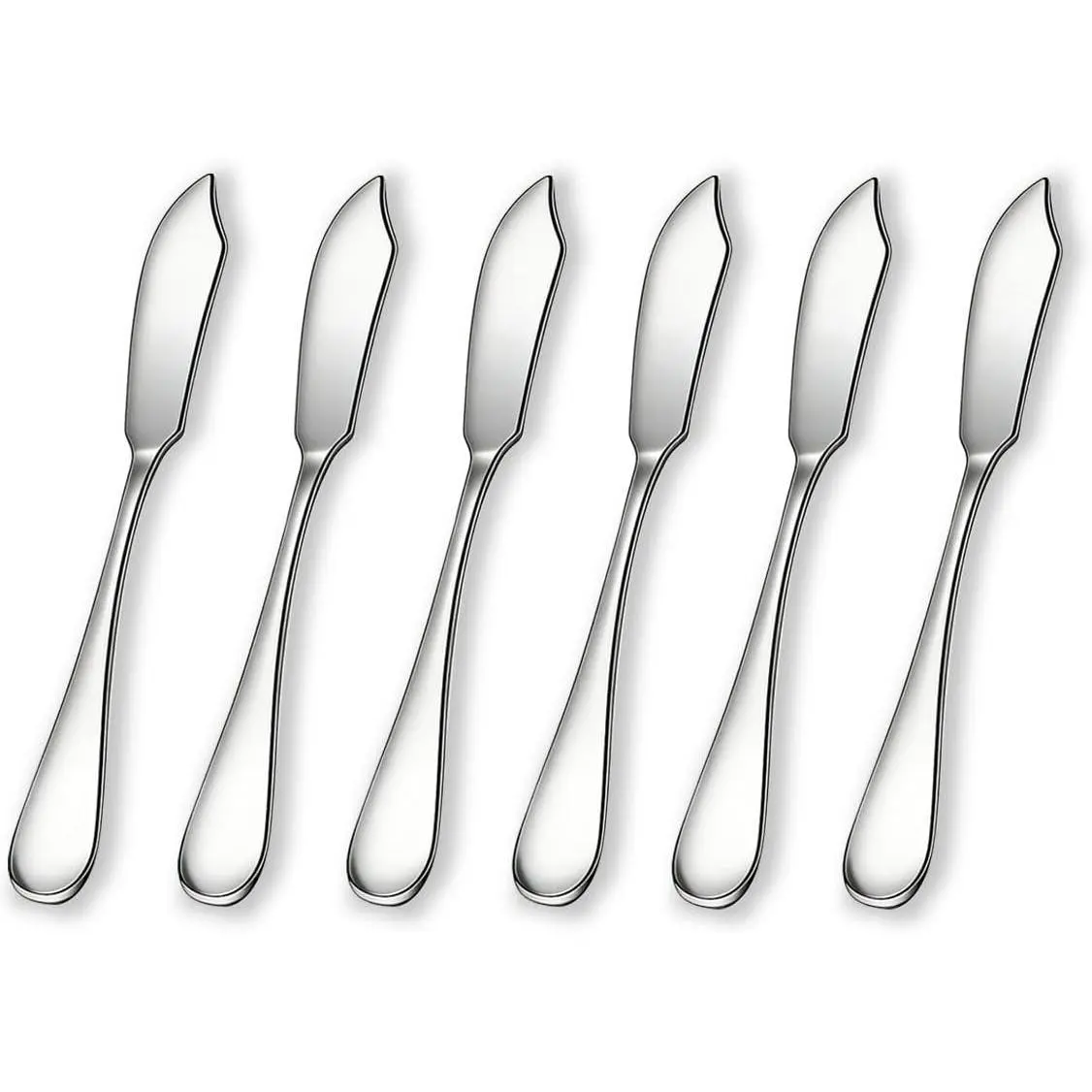 Stainless Steel Butter  Set of 6 count, 5.7" Butter Spreader  Cheese  for Butter, Cheese,  Strawberry Fruit/ Cinnamon/Blackberry/Raspberry/Peach Jam, Dishwasher Safe
