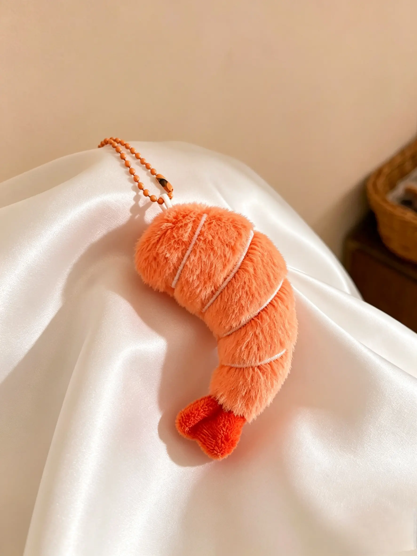 Funny Food Plush Keychain Set, Kawaii Fried Shrimp & Hot Dog Bag Charms, Fluffy Snack-Inspired Key Rings, Cute Aesthetic Accessories for Teens, Cute Keychains