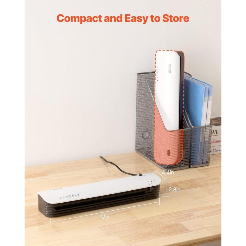 VEVOR Laminator Machine, Thermal Laminator for Max A4 Paper Size, 3 - 4 min Quick Warm Portable Laminator, 3 - 5 mil Thickness, Ideal for Home, Office, Business, or School Supplies, White+ GreyHoliday gifts