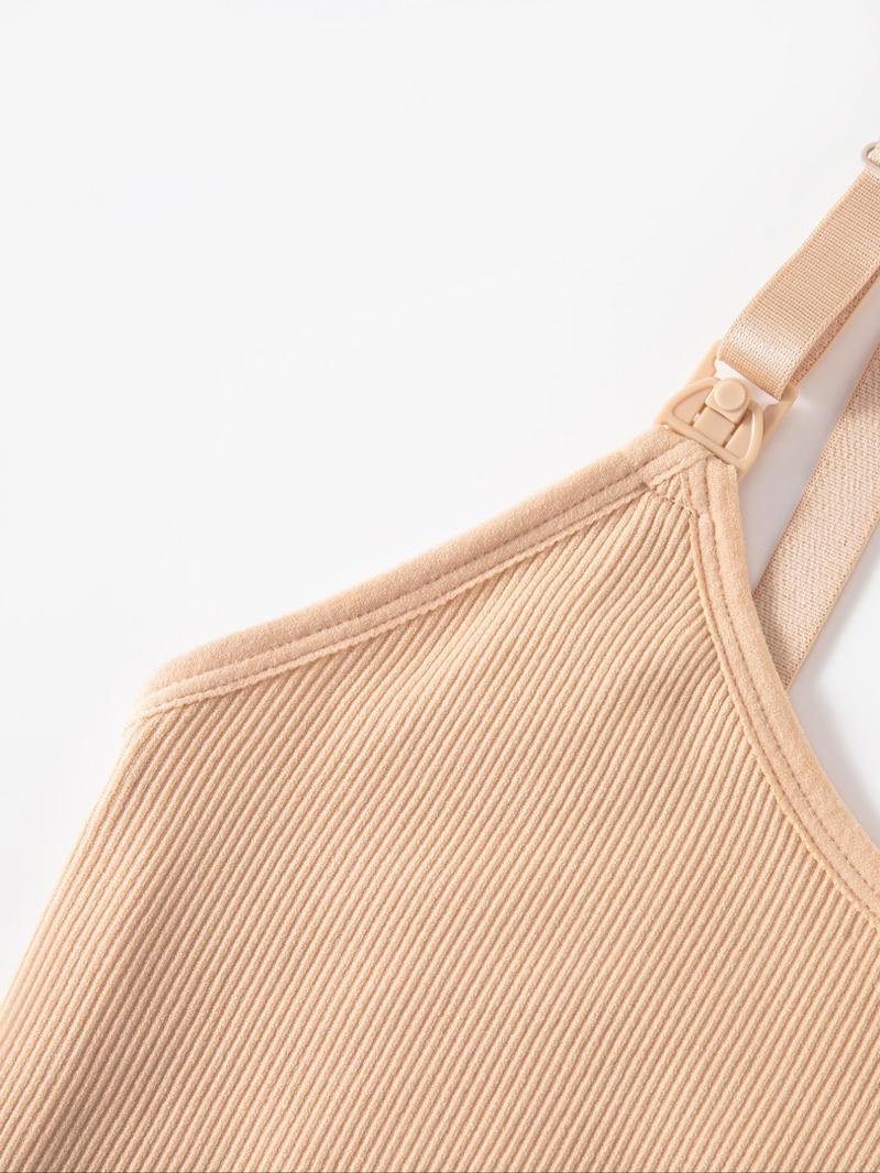 Maternity Solid Color Thermal Lined Bra, Adjustable Strap Warm Bra for Breastfeeding, Maternity Underwear for All Seasons