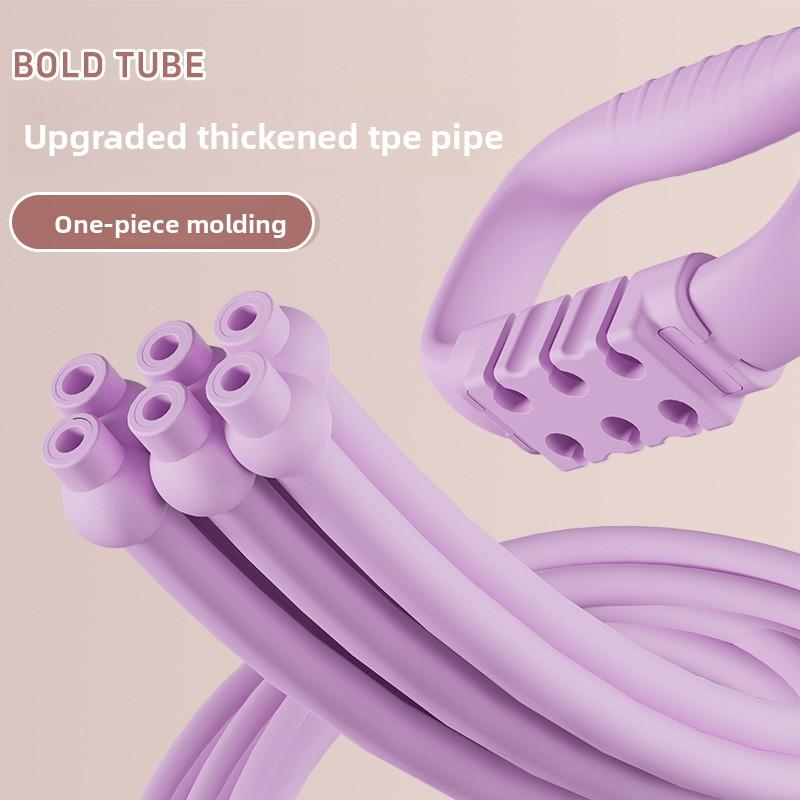 Yoga resistance band, 6 tube resistance exerciser, 8-word shoulder opening exercise for beautiful back fitness, adjustable weight resistance rope, 6 strands, household use, 8 pieces.