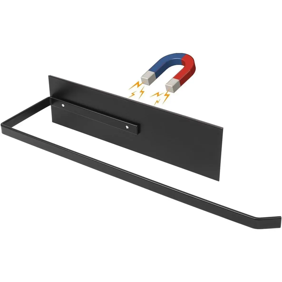 Black Magnetic Paper Towel Holder - Fridge Wall-Mount Magnet Rack, Bathroom Organizers for Kitchen Use Storage