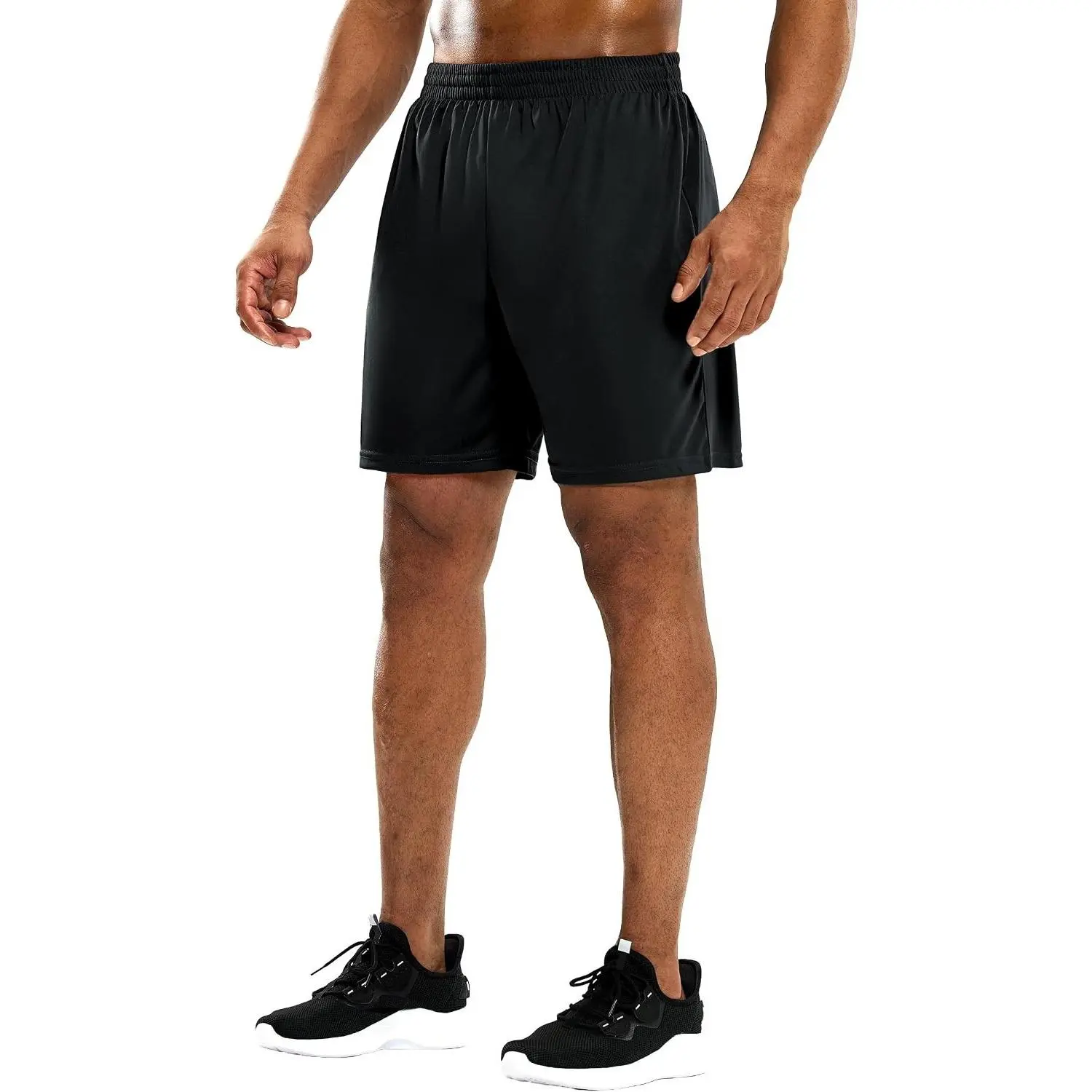Men's Pocketless Soccer Shorts - Quick Dry Athletic Basketball Apparel | 100% Recycled Polyester, Lightweight Stretchy Knit, Soft No-Pocket/No-Liner Design, Elastic Waist with Inner DrawstringGift