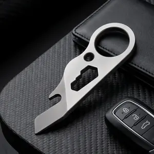 Multi-Functional Pry Bar, Titanium Alloy Edc Tool, Bottle Opener, Hex Wrench, Durable and Versatile, Ideal for Everyday Use