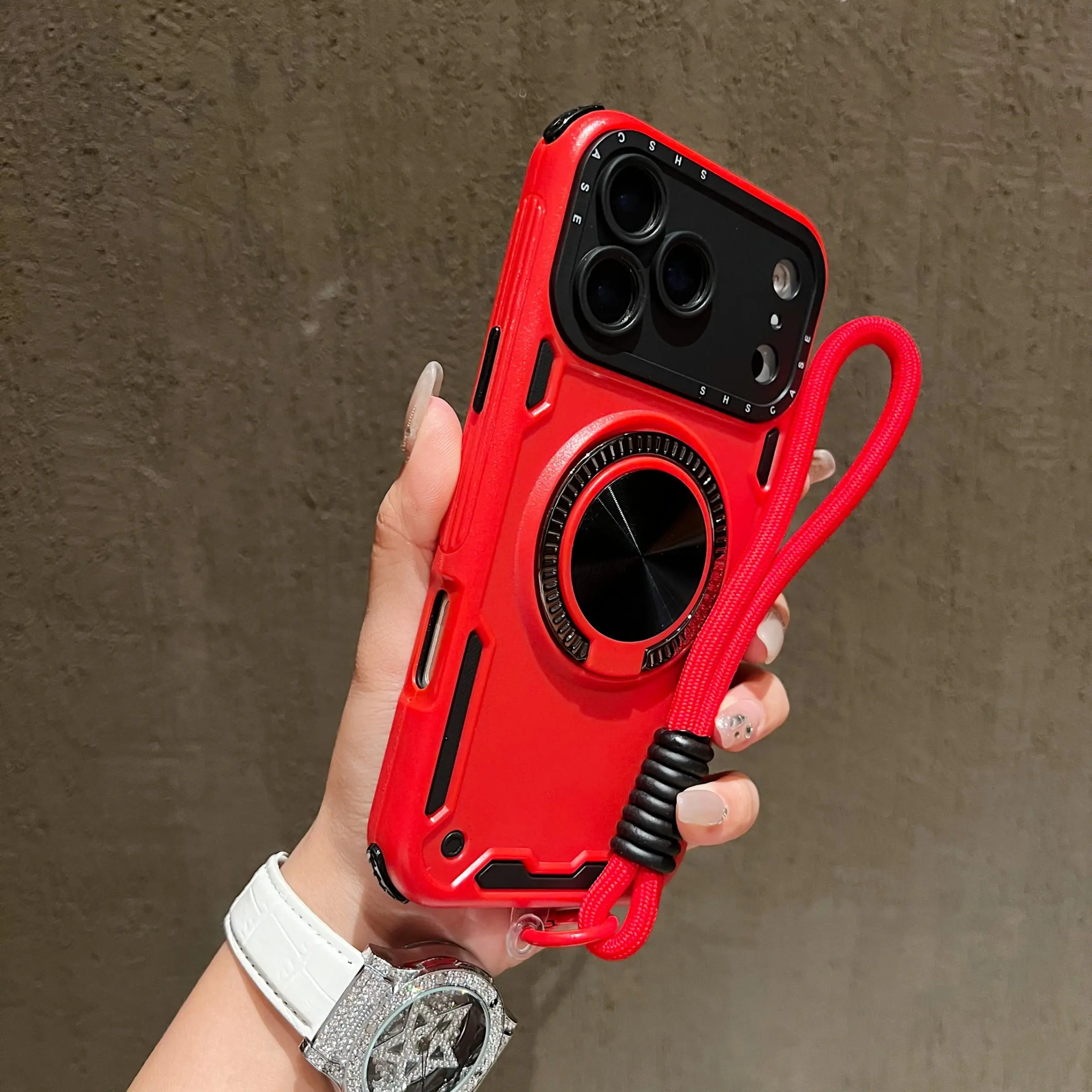 Military Grade Drop-Proof Magnetic Lanyard Phone Case, Fits iPhone 11-17 Pro/max, Large Window, Magsafe, Wireless Charging, Anti-Slip, Outdoor Use, Magsafe Protective Casing
