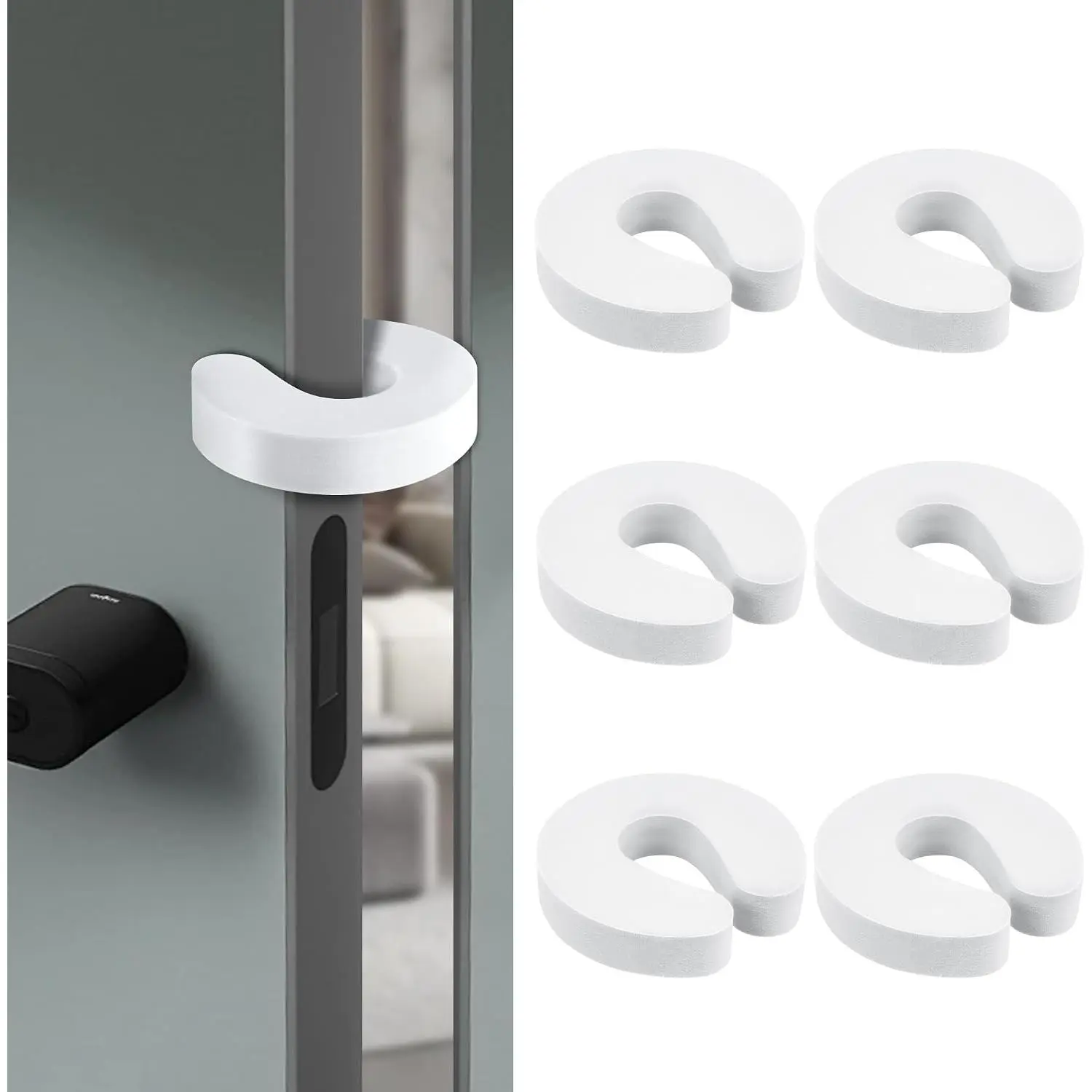 6 Pack Door Finger Pinch Guard, Anti Door Slam Stopper,   Door Stopper,    Proof Door Stopper,  Proofing Doors to Keep Door Open Stop Door from Slamming