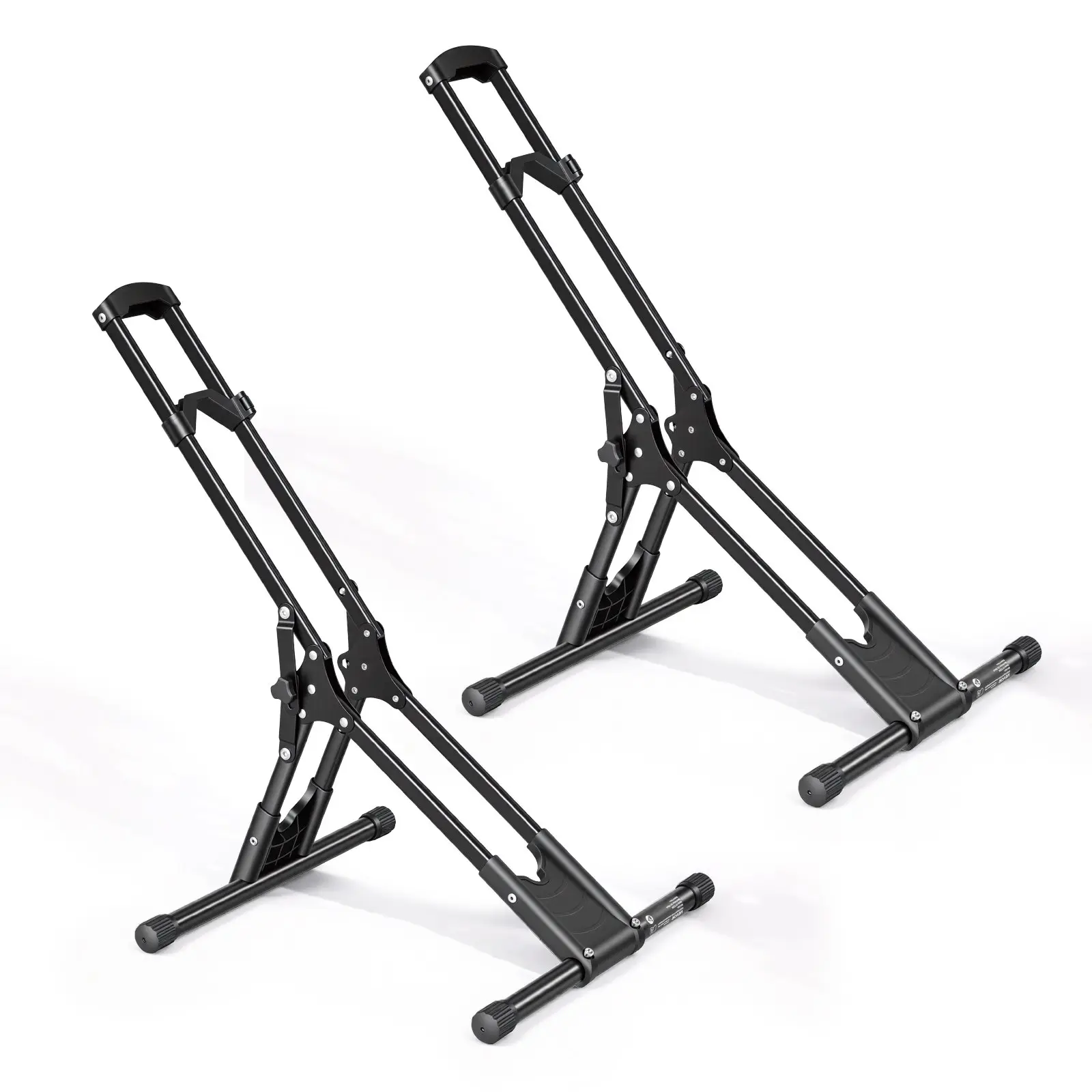 VEVOR 2-Piece Set Bike Stands, Foldable Freestanding Carbon Steel Bicycle Floor Racks, Drill-Free Installation, Fits 20-29 in Wheel Diameters, for Garage, Apartment, Black, Two Piece Set