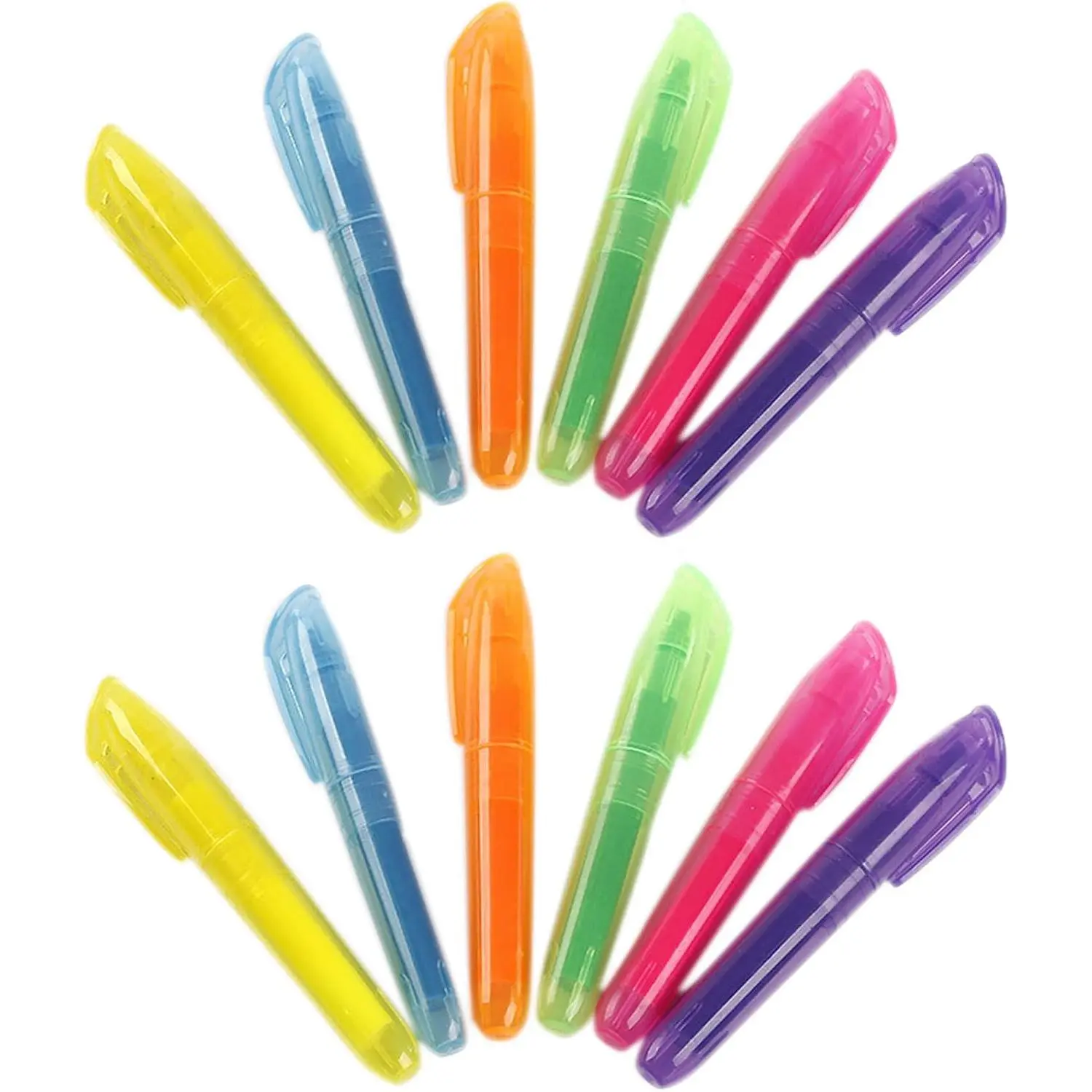 12 count Mini Highlighters Pen Quick Dry  Highlighter Markers Chisel Tip Pens (6 colors 12 count)