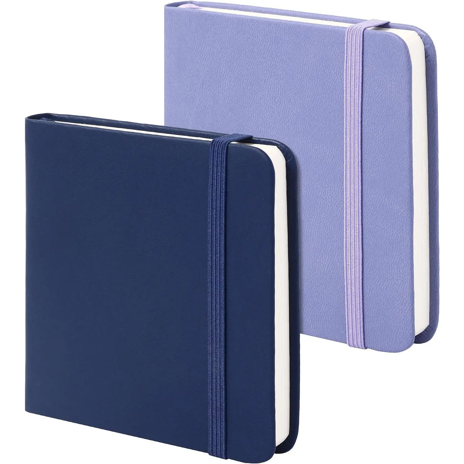 2-Pack PU Leather Hardcover Mini Sketchbooks, 4x4 in 100GSM Blank Pages Pocket Notebooks, 400 Pages Total Travel Journal Unlined Memo Writing Diaries for Office Stationery Supplies, Sketchbook