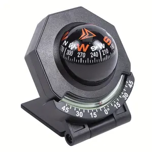 1pc Self-Adhesive Foldable Car Compass with Luminous Slope Meter - High-Precision Bearing & Angle Measurement Suitable for, Trucks,, RVs, ATVs, Off- Vehicles