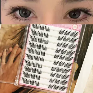 Directly Applied False Eyelashes, 60pcs Dense C Curl, 10-12mm Length, 0.07mm Thickness, Self-Adhesive, Daily Commute Essential