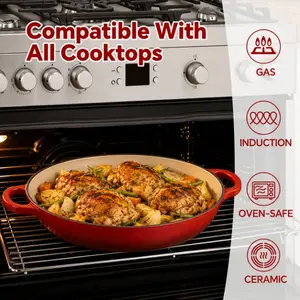 LDQ  Enameled Dutch Oven Pot with Lid, Non-Stick Cast Iron Dutch Oven with Dual Handles for Bread Baking, Cooking, Enamel Coated Cookware - Home And Professional Kitchens, Oven Safe Up, Works on All Stovetops - Enamel Pot, Mother'S Day Gifts