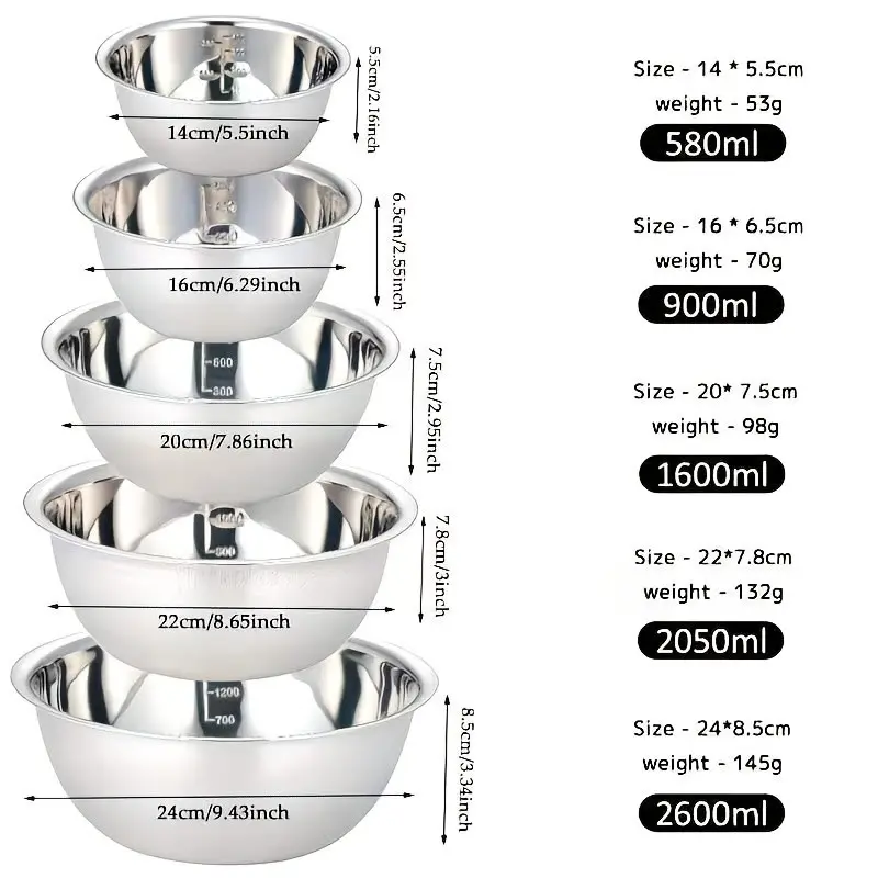 5pcs Premium Mixing Bowl Set