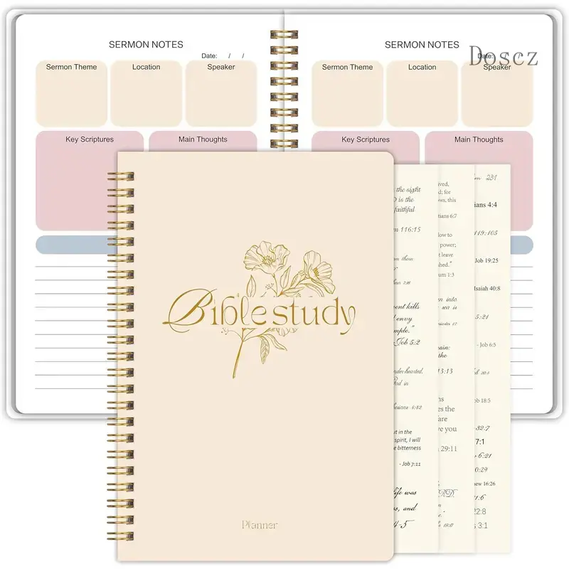 Women's Multi-Use Office Stationery Notebook (5.9"x8.6") - Study Journal, Religious Gift with 2 Stickers for Self Care & Inner Reflection for Emotional Peace