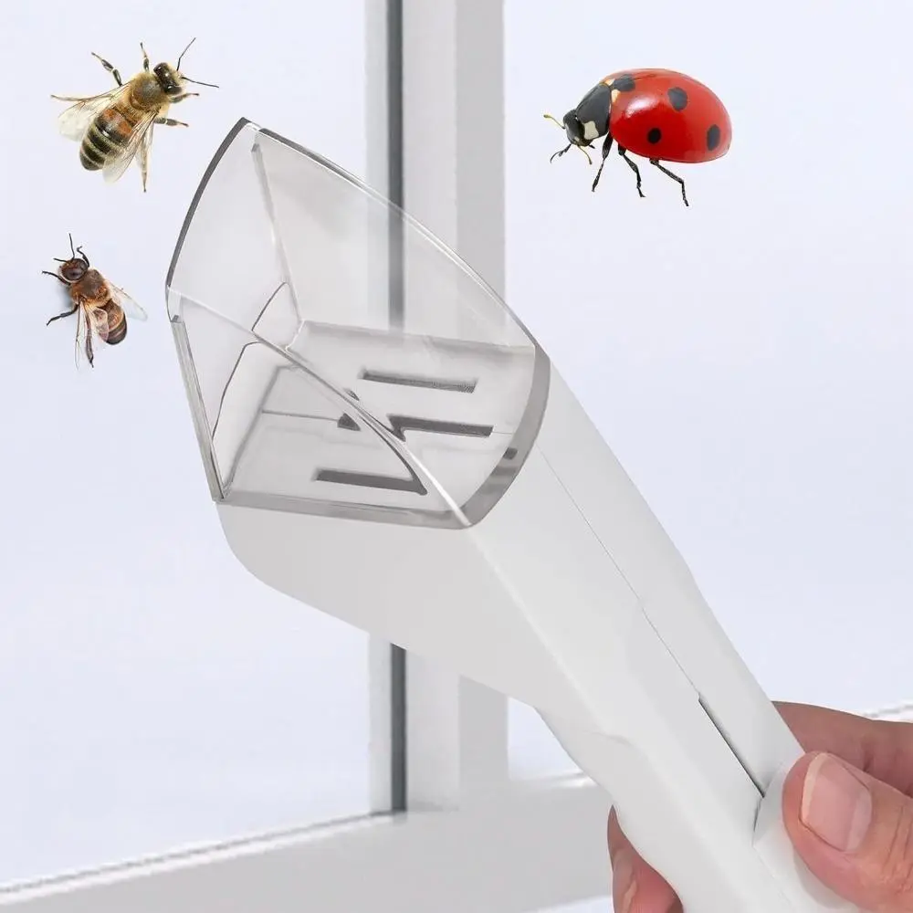 Non-Toxic Reusable Stainless Steel Lightweight No-Touch Insect Catcher Tool, Humane Bug Grabber for Spiders Roaches Bees, Portable Indoor-Outdoor Pest Removal Device (Keychain Accessory)