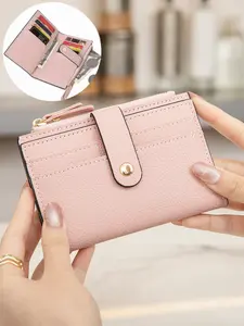 The Women's Compact Double Fold Wallet Is Equipped With A Zipper Pocket And Multiple Card Slots. It Is A Stylish, Compact, And Lightweight Women's Small Wallet That Is Suitable For Daily Carrying. It Is An Ideal Gift For Her And For Him.