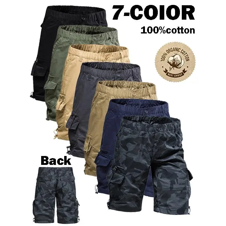 men' s cargo pants, tactical men' s shorts,men' s shorts with multifunctional pockets, suitable forgolf and outdoor activities, men' s hiking shorts, wear-resistant, wrinkle-resistant, breathable shorts