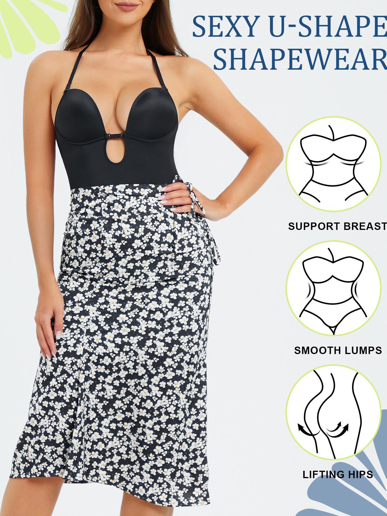 Women's Contrast Lace Cut Out Shapewear Bodysuit, Adjustable Strap Criss Cross Cami Shapewear, Tummy Control High Stretch Fit Shapewear For Daily Wear