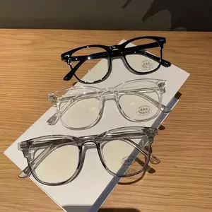 Unisex 2-Pack Blue Light Blocking Glasses with Photochromic Lenses & UV Protection, Anti-Eyestrain Computer & Gaming Eyewear with Spring Hinges, Black & Transparent Frames