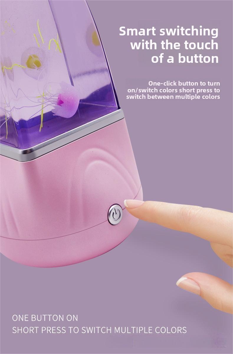 Warm Atmosphere Jellyfish Lamp Rocket LED Night Light Creative Gift for Bedroom Bedside Desk Lamp in Pink & Green