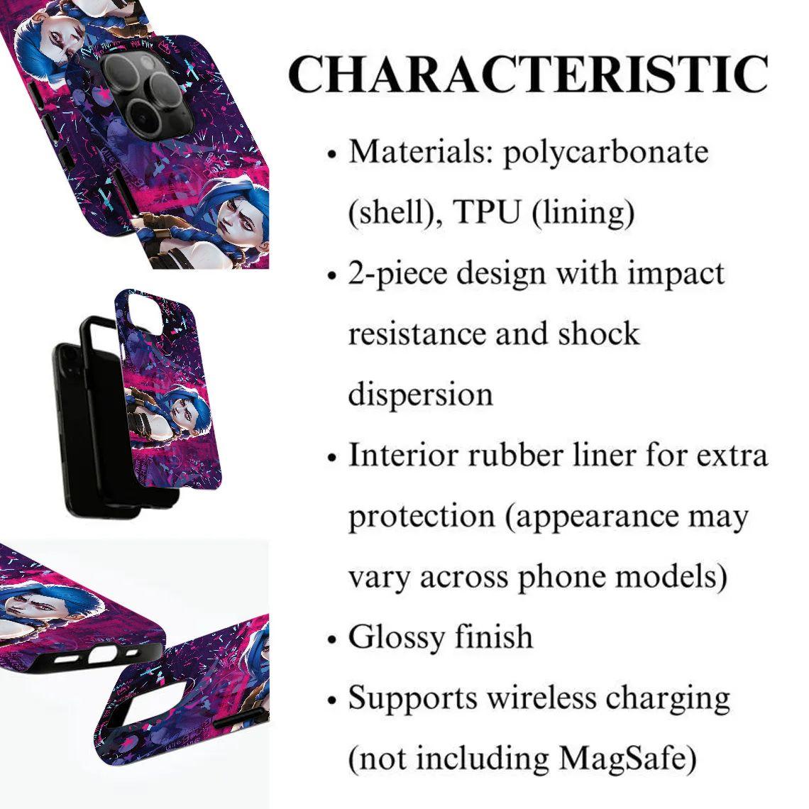 Dark Anime-Style "Arcane" Pattern 2-in-1 Film Case — Compatible with iPhone 12, 13, 14, 15, 16, & 17 Series — A Unique, Distinctive Protective Case — The Perfect Gift Choice