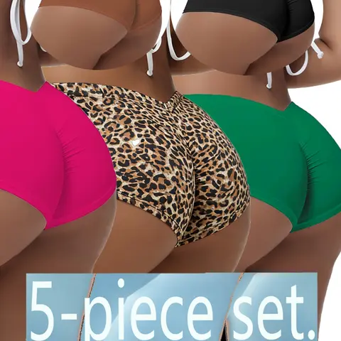 Women's Sexy Underwear Set, Breathable Comfortable Seamless Triangle Pants, Daily Wear, 2/3/4/5 Pairs, All Seasons, Fitted Style, Breathable Stretch Underwear