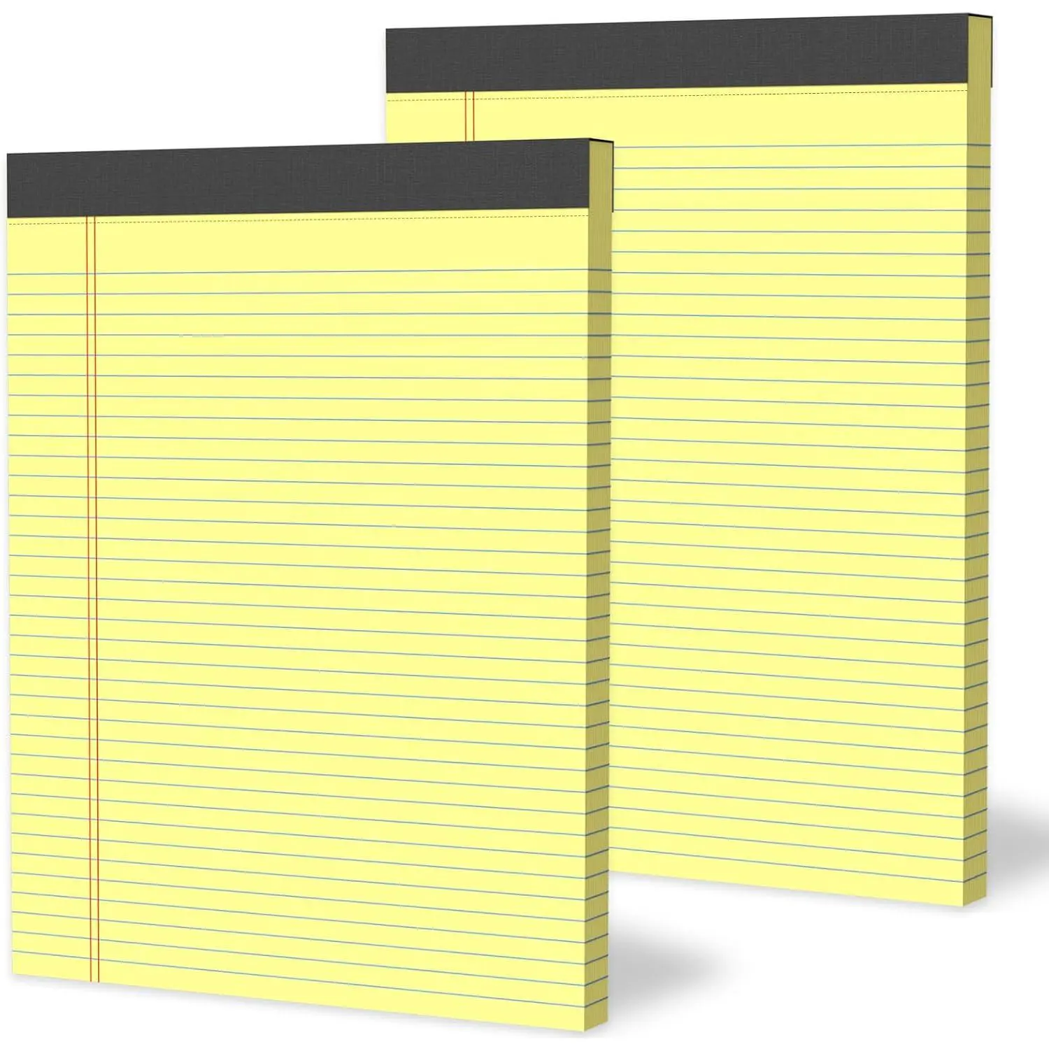 2 Pack 8.5 x 11 Inch Yellow Legal Pads, College Ruled Writing Pads with Hard ,  Perforated Note Pads for Office, School & , 50 sheets per pad ideal for Students, Teachers & Professionals