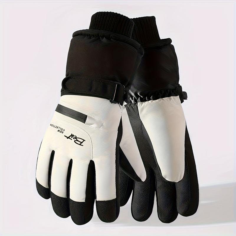 Ski gloves for women, warm and insulated, touchscreen compatible, waterproof, suitable for cycling, outdoor activities, and snow sports; also available for men, windproof, and with thickened fleece lining for winter use.