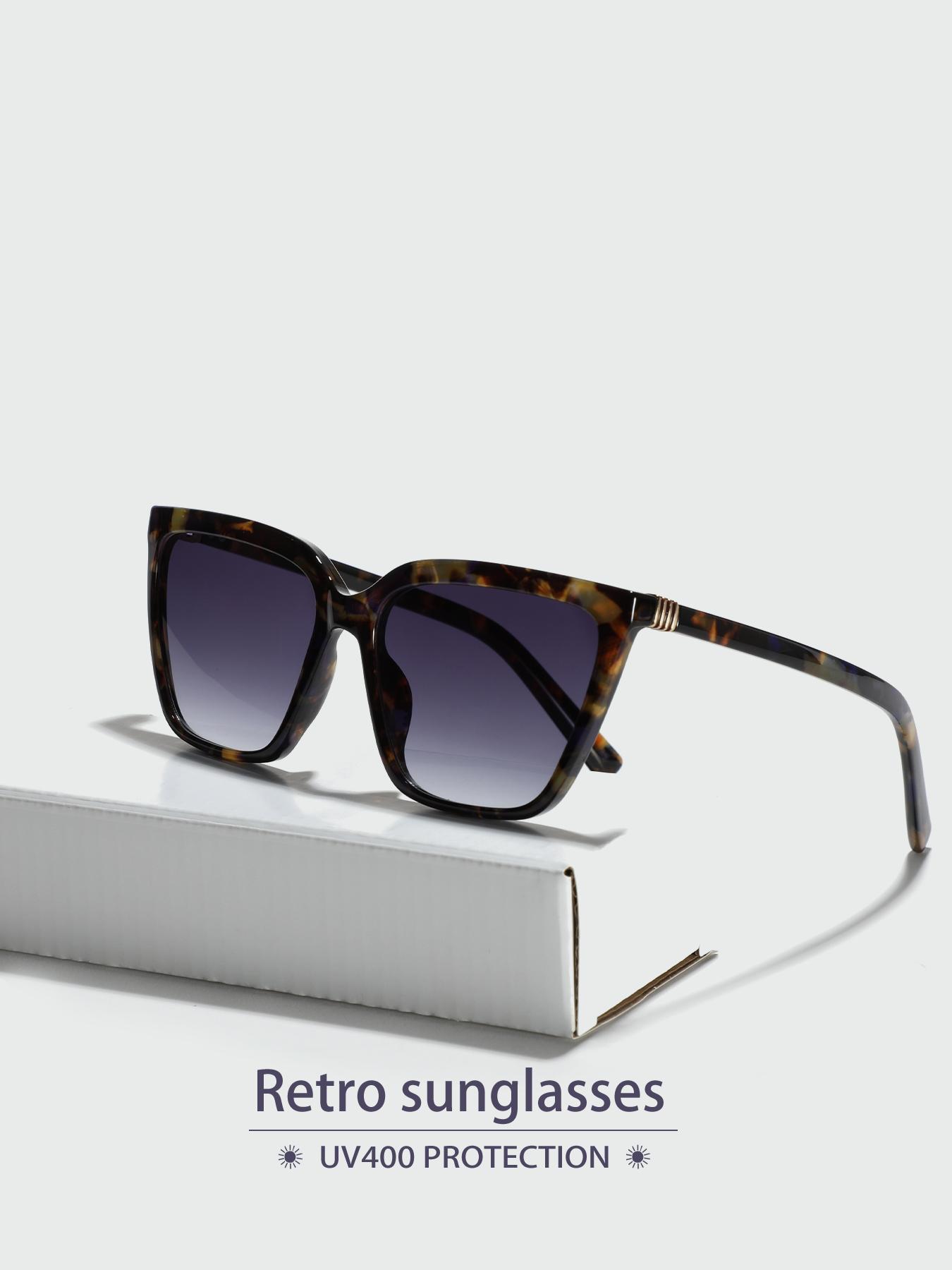 Retro Cat Eye Frame Sunglasses, Trendy Tinted Lens Sunglasses for Everyday Use, Fashion Accessories for Outdoor Activities, Vintage Ombre Sunglasses