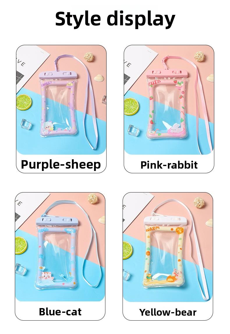 Waterproof mobile phone bag, transparent waterproof mobile phone case lanyard, better buoyancy on the inflatable edge, suitable for swimming, cruises, diving, kayaking, hot springs, SPA mobile phone bags