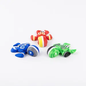 3D Printed Football Turtle Set, Mini Colorful Statue with Number 00 and Ball Design, Creative Desk Decor, Sports Fan Collectible (3 Piece)
