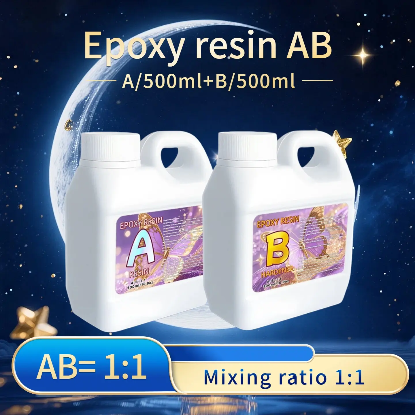 33.8oz/1000ML Epoxy Resin Kit, Easy Mix, High Gloss, Odorless, Ideal for DIY Crafts, Jewelry, Art Coating, Perfect for Creative Projects