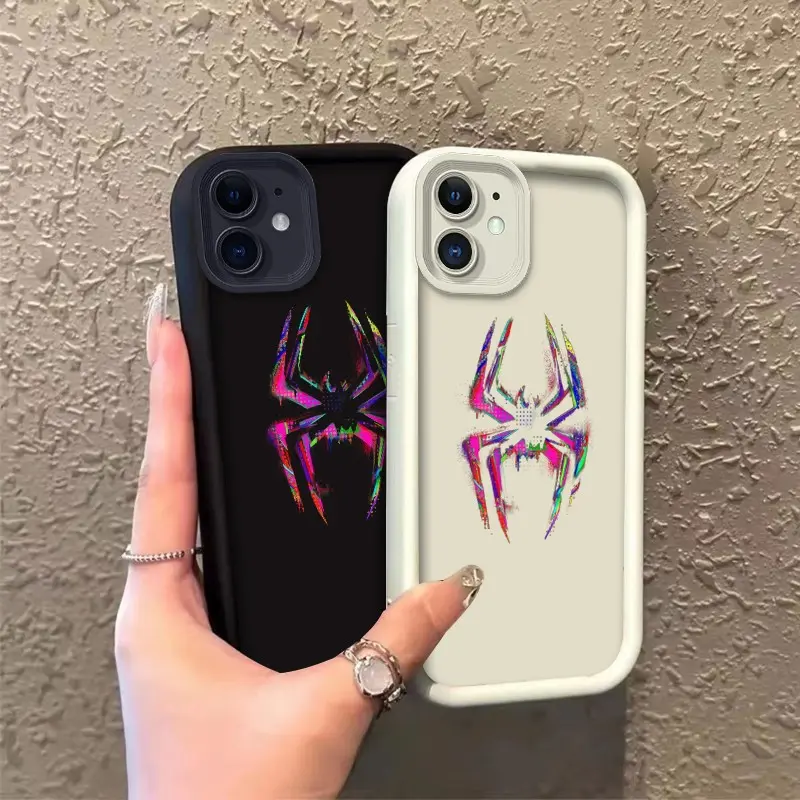 Durable Silicone Cellphone Casing for iPhone 11, 12, 12 Mini Devices, ROOJTO11Q TPU Gift with Vibrant Abstract Spider Graphic, Celestial Eye Layered Full-Cover Enhanced Protection