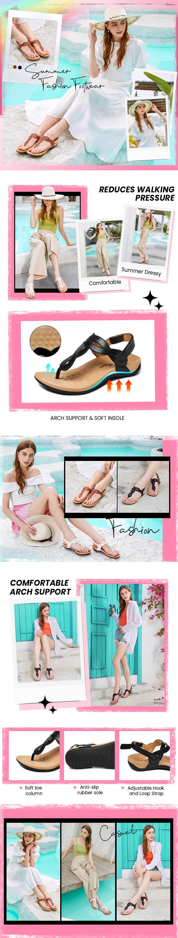 Athlefit Women's Orthopedic Arch Support Sandals Comfortable Thong T-Strap Orthotic Casual Flat Sandals Girl Summer Walking Shoes Footwear Nail Black Tactical Athlefit Women's Orthopedic Arch Support Sandals Comfortable Thong T-Strap Orthotic Casual Flat Sandals Girl Summer Walking Shoes Footwear Nail Black Tactical