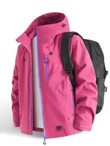 New Outdoor Hooded Couples' Mountain Climbing Jacket, Windproof Hiking Jacket, Lightweight Sports Jacket, Sporty Breathable Outerwear, Spring & Autumn Windproof Waterproof Breathable Jacket