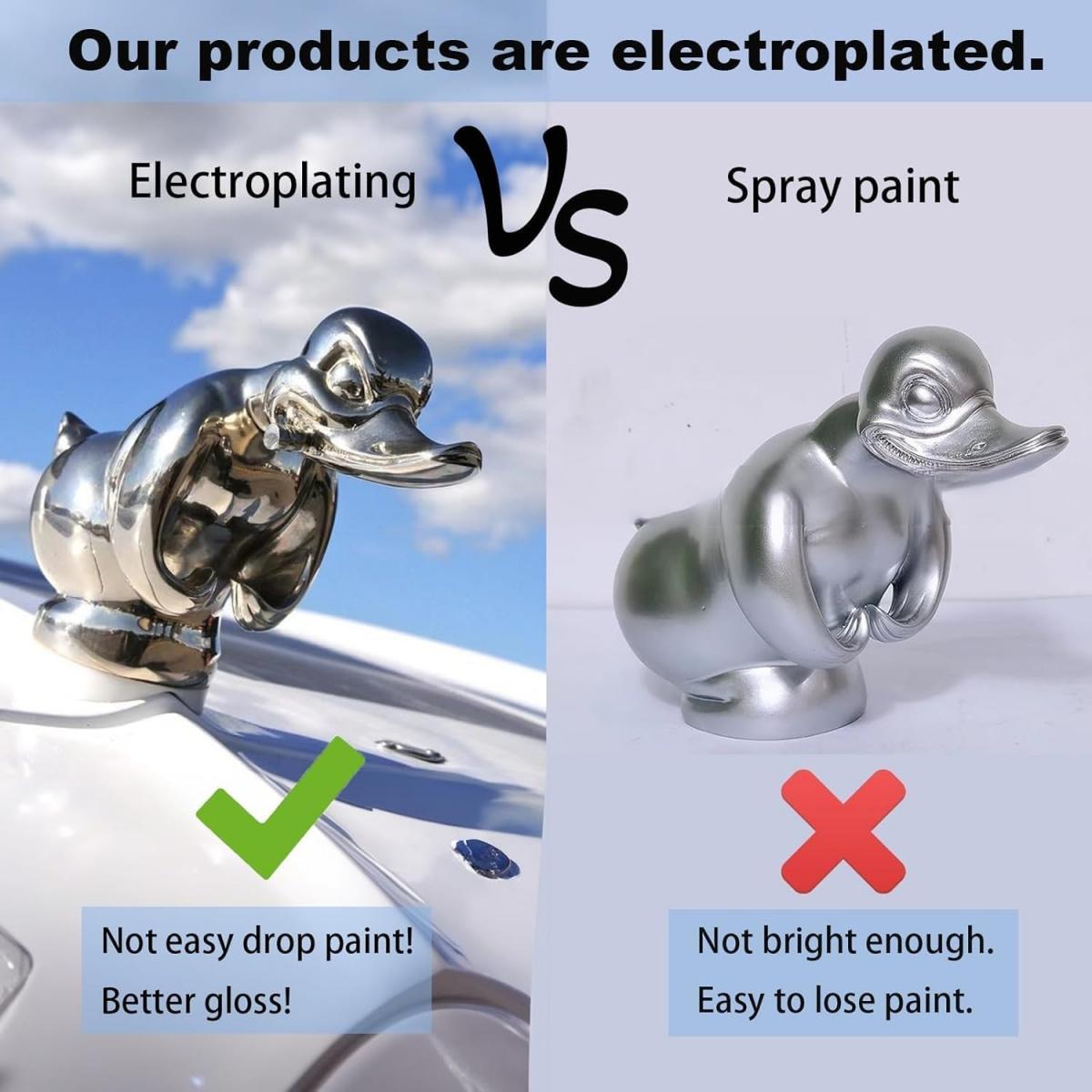 Angry Duck 3D Car Emblem| Chrome Metal Hood Ornament for Car, Laptop, Fridge & Bar Decor